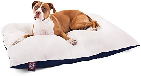 Majestic Pet Rectangle Large Dog Bed Washable – Removable Slipcover Pet Bed – Dog Crate Bed Super Value Pillow Dog Bed – Dog Kennel Bed for Sleeping - Dog Bed Large Breed 36 x 48 Inch – Blue