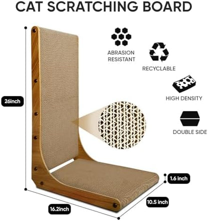 Cat Scratcher, L-Shaped Cat Scratching Pad with Box, 26 Inch, Large
