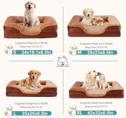 DUMOS 35x25 Inch Orthopedic Dog Bed for Indoor Use, XL Couch Bed