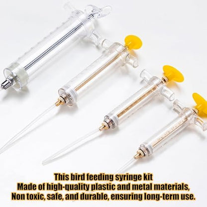 Baby Bird Feeding Syringe Set, Small Pet Parrot Feeding Tubes for Birds, Hand Feeding Tubes Kit Parrot Feeder Food Feeding & Watering Supplies for Small Pet Baby Birds (10ML)