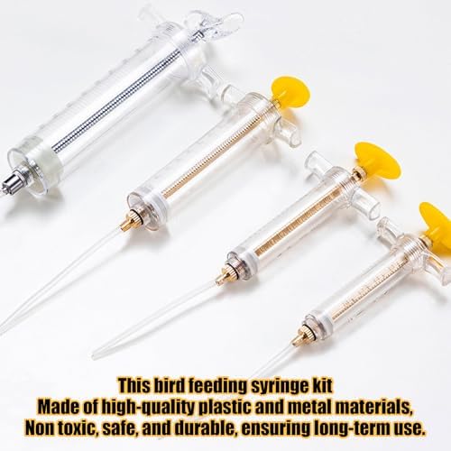 Baby Bird Feeding Syringe Set, Small Pet Parrot Feeding Tubes for Birds, Hand Feeding Tubes Kit Parrot Feeder Food Feeding & Watering Supplies for Small Pet Baby Birds (50ML)