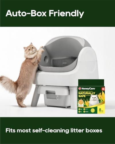 HONEY CARE All-Natural Corn & Wheat Clumping Cat Litter, Flushable, Low Dust, Odor Control, 24 lbs, 3-Pack