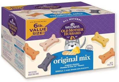 Wellness Old Mother Hubbard Classic Original Mix Dog Biscuits, Natural Training Treats, 4 Flavors, Small Size, 6 lb Bag