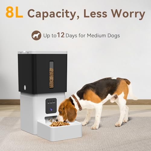 UTCG Automatic Dog Feeder with Camera: 8L/33 Cups 5G WiFi
