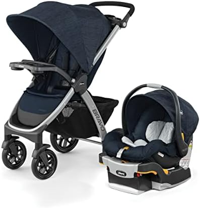 Chicco Bravo 3-in-1 Travel System, Quick-Fold Stroller with Car Seat
