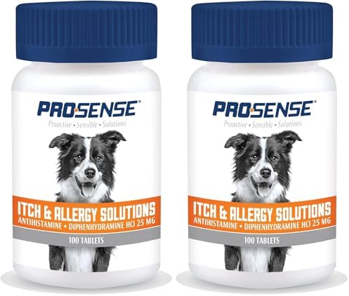 Pro-Sense Itch and Allergy Solutions, for Dogs, Antihistamine, 100 Count (Pack of 2)