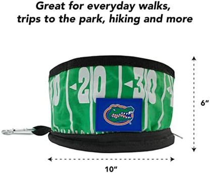 Pets First NCAA Florida Gators Collapsible Dog Travel Bowl Set, 2 Pack Food & Water Bowls for Dogs, Best Portable & Lightweight Leak-Proof Dog Bowls for Travel