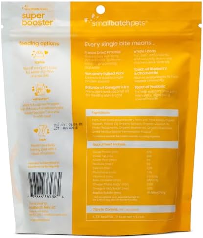 smallbatch Freeze Dried Dog Treat or Topper with Probiotics, Pork 7oz