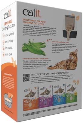 Catit Go Natural Pea Husk Clumping Cat Litter 12.3 lb, Natural (Pack of 2)