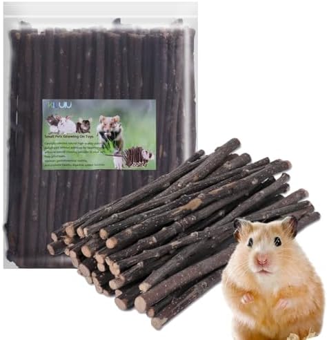 Apple Wood Chew Sticks 120g, Natural Untreated Small Pet Chew Toys, Molar Sticks for Rabbits, Hamsters, Guinea Pigs, Chinchillas