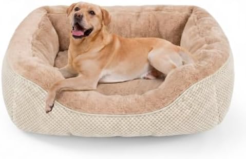 INVENHO Large Dog Bed, Washable Orthopedic Warming Soft Sleeping Durable with Anti-Slip Bottom