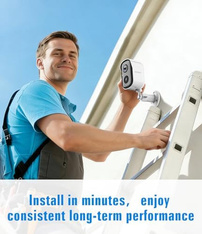 Security Cameras Wireless Outdoor, 2K Cameras for Home Security with Color Night Vision, SD/Cloud Storage,Longer Battery Life, Weatherproof, AI Motion Detection, Spotlight Siren Alarm