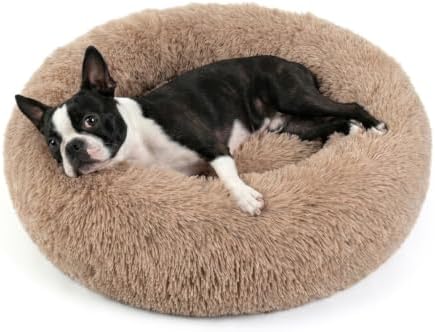 nononfish Cozy Donut Pet Bed,Calming Plush Dog Bed