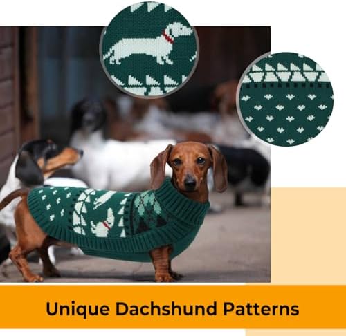 Lelepet Dachshund Sweater Turtleneck Dog Sweaters for Small Dogs (XS-XL)