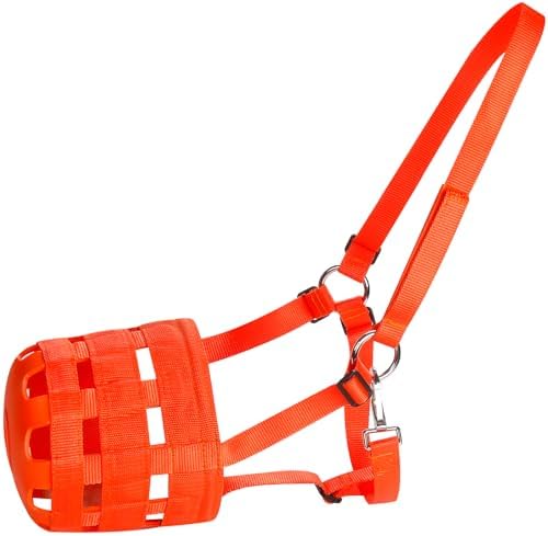 Durable Ventilated Grazing Muzzle with Attached Breakaway Halter - Lightweight Horse Muzzle, Supports Natural Grazing, Restricts Food Intake, Padded Noseband