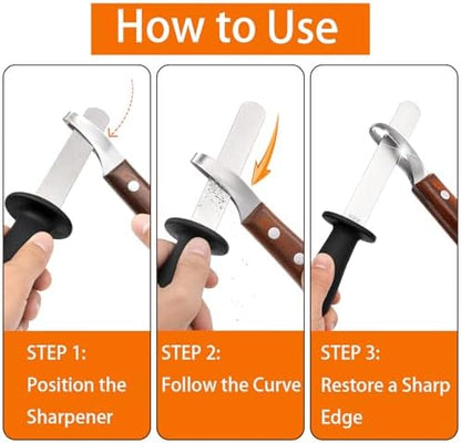 ZENFUN Hoof Knife with Sharpener, Double Edged Hoof Trimming Knife with Wooden Handle & 400/1000 Diamond Grit Rod, 8 Inch Farrier Tool Kit, Stainless Steel Blade Hoof Knife for Horses, Cattle Care