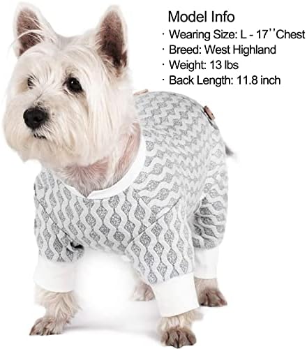 KYEESE Dog Pajamas Cotton Stretchable Dog Pjs Jumpsuit 4 Legs Puppy PJS