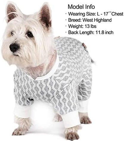 KYEESE Dog Pajamas Cotton Stretchable Dog Pjs Jumpsuit 4 Legs Puppy PJS