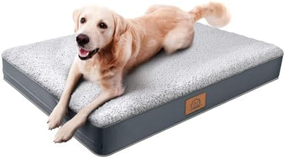 Sunheir Jumbo Orthopedic Dog Bed, Extra Large Waterproof Pet Bed Mat, Grey
