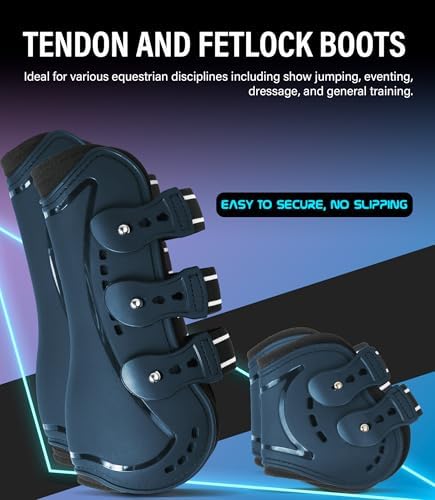 4/Pack Horse Jumping Boots, Open Front & Fetlock Boots for Jumping