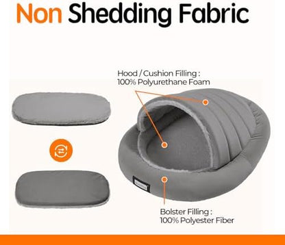 Balance 2 in 1 Cat Bed Cave for Kittens and Small Dogs, Cat Tents for Indoor Cats, Covered Cat Beds with Removable Cushion, Calming Cat Nest, Cat Hideaway, Washable Cat House with Non-Slip Bottom