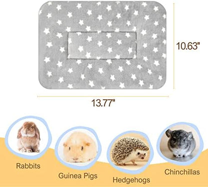 3PCS Rabbit Bed, Soft Bunny Bedding, Fleece Guinea Pig Blanket