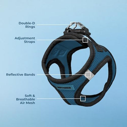 Voyager Step-in Air Dog Vest Harness - Blue/Black Trim, Large