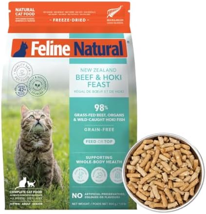 Feline Natural - High Protein Freeze Dried Dry Cat Food with 98% Meat