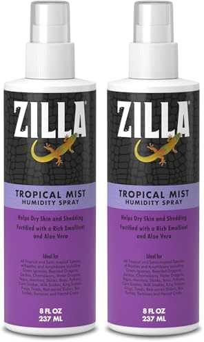 Zilla Tropical Mist Humidity Spray, Ideal for All Tropical Reptiles and Amphibians, Fortified with Aloe Vera (Pack of 2)
