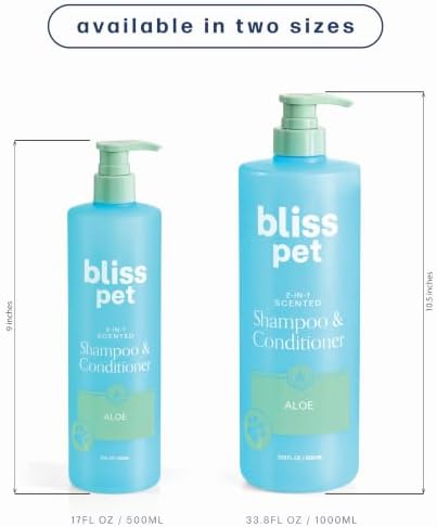 Bliss Pet Aloe Dog Shampoo Conditioner and Detangler, 17 Fl Oz