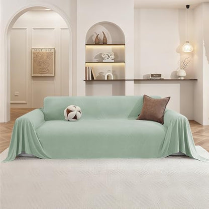 Couch Cover for Dogs, Loveseat 2 Cushion Sofa Cover, Light Green