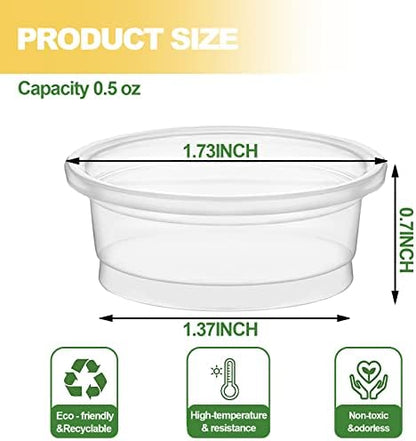 0.5oz Crested Gecko Food and Water Feeding Cups, Reptile Feeder Bowls, Plastic Replacement Food Dish for Lizard and Other Small Pet Ledge Accessories (100 pcs)