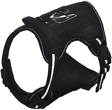 Amazon Basics No-Pull Dog Harness, Adjustable Front Clip, Escape Proof Tactical Vest, Small, Black