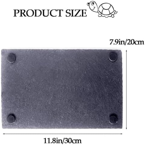 kathson 2 pcs Reptile Basking Platform Tortoise Rock Plate Turtle Bathing Area Feeding Food Dish Resting Terrace（7.9x11.8inch）