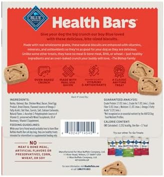 Blue Buffalo Health Bars Bacon Egg & Cheese Mini Dog Biscuits, 12 ct
