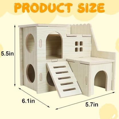 Hamster Hideout Tiny Maze Wood House with Slide (Pygmy Rats Only)