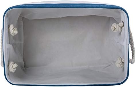 Bone Dry Pet Storage Collection Striped Paw Patch Bin, Large Rectangle, Navy