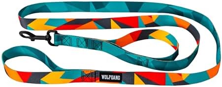 Wolfgang Heavy Duty Dog Leash, Pull-Tested to Over 800 lbs for Walking & Training, ShatterShapes Print, Dual-Handle Large