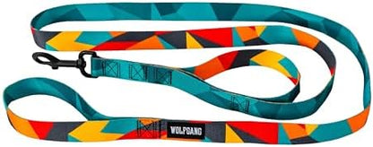 Wolfgang Heavy Duty Dog Leash, Pull-Tested to Over 800 lbs for Walking & Training, ShatterShapes Print, Dual-Handle Large