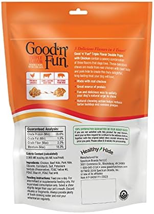 GOOD 'N' FUN Double Pops Long-Lasting Dog Treat, 5.5 oz (3 Pack)