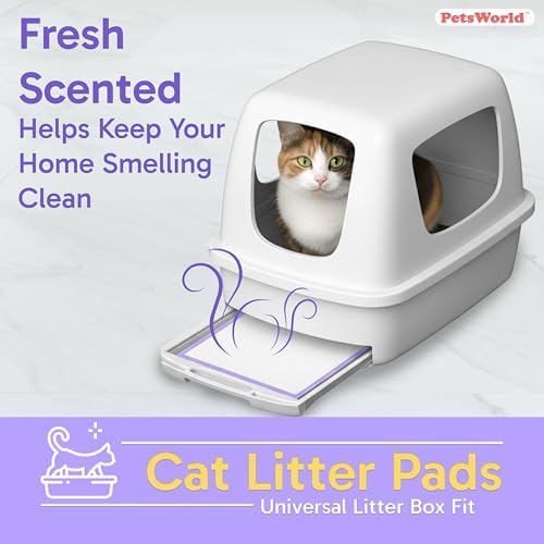 PetsWorld Universal Fit Cat Pad Refills for Litter Box, Fresh Scent, Odor Control, 1200 Count