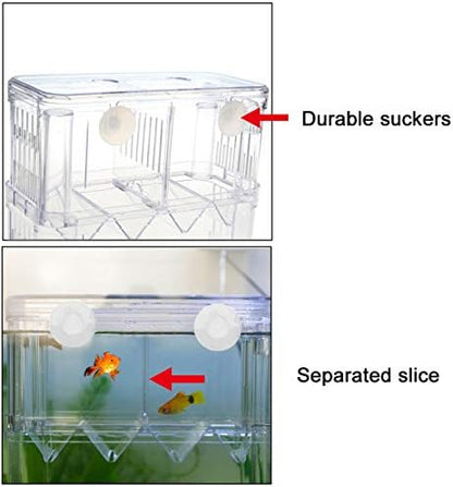 Senzeal Aquarium Fish Breeder Box Plastic Fish Isolation Breeding Box Hatching Incubator for Baby Shrimp Clownfish Guppy
