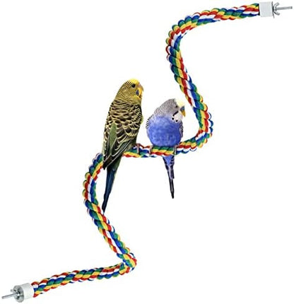 Mygeromon Bird Rope Perches Cage Climbing Accessories (41inch Metal nut)