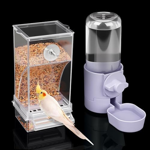 lemtrflo No Mess Bird Feeder Water Dispenser Set, Bird Feeder for Cage