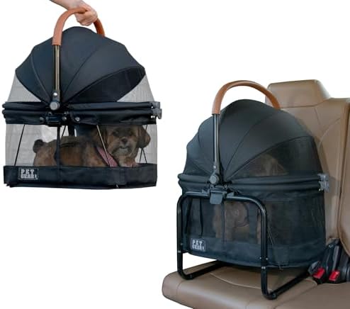 Pet Gear No-Zip View 360 Pet Carrier & Car Seat, 20", Onyx