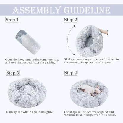 Washable Calming Dog & Cat Bed for Ultra Large Small Medium Size Pet