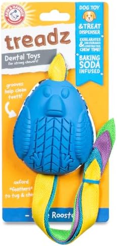 Arm & Hammer Super Treadz Baking Soda Dental Dog Chew Toy, Large, Rooster