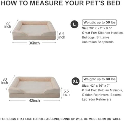 WNPETHOME Orthopedic Washable XL Dog Bed for Senior Dog Cozy Sleep