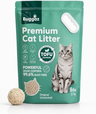 Tofu Cat Litter, Flushable Cat Litter, Low Tracking, Clumping, 6 lb