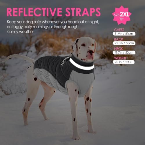 AOFITEE Dog Coat for Small Dogs Warm Waterproof Dog Jacket with Harness